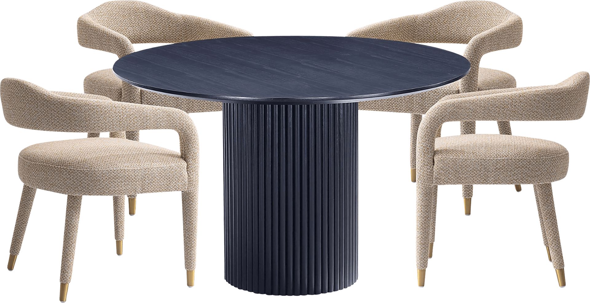Barbette Black and Gold 5 Pc Dining Table Set - Image 1