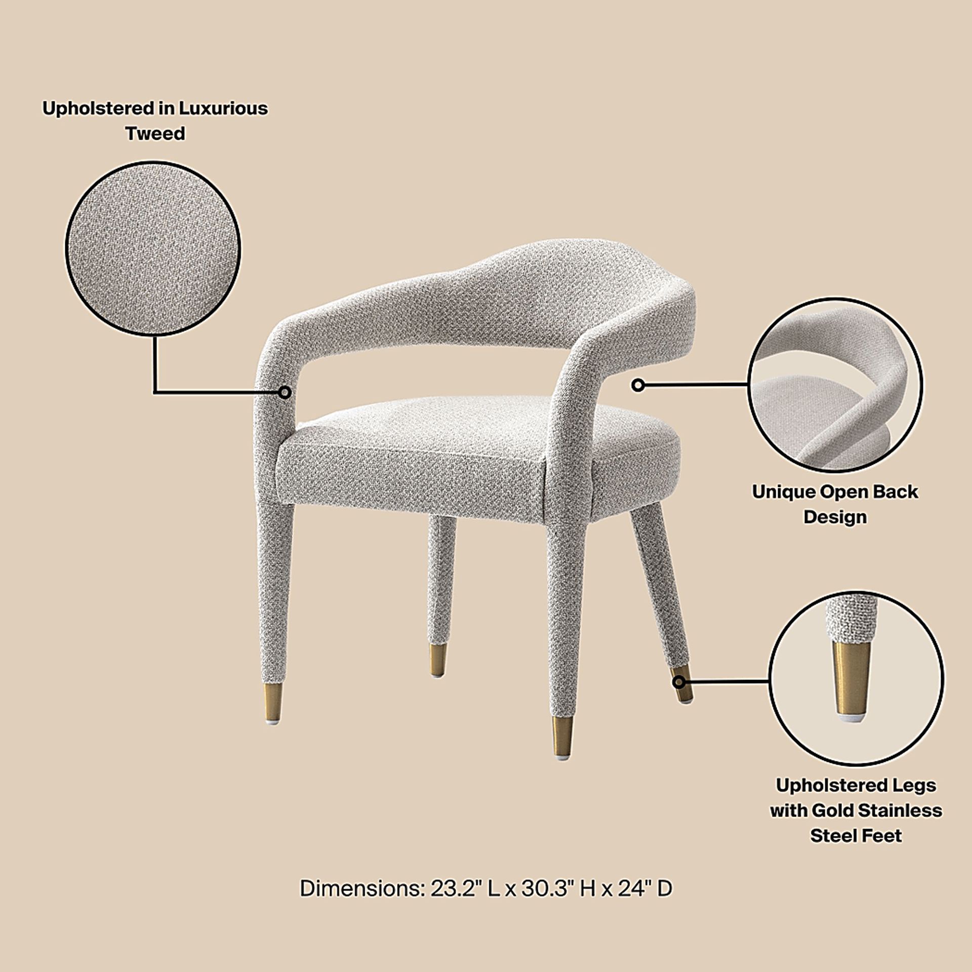 Barbette Natural and Silver 7 Pc Dining Table Set - Image 3