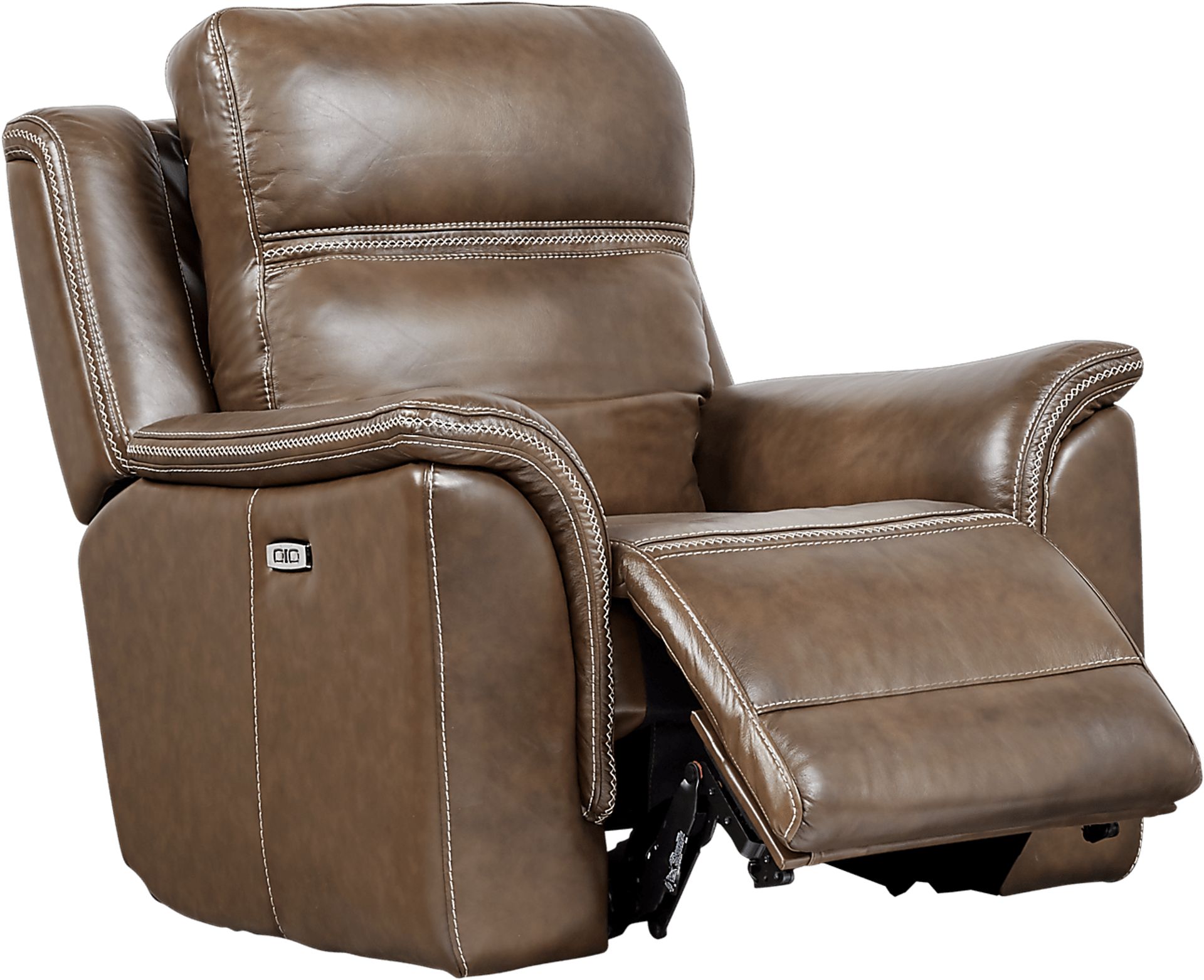 【定価¥154,000】Legacy HavnaBrownQ-Discrete Barcaccia Brown Leather Power Recliner | Rooms to Go
