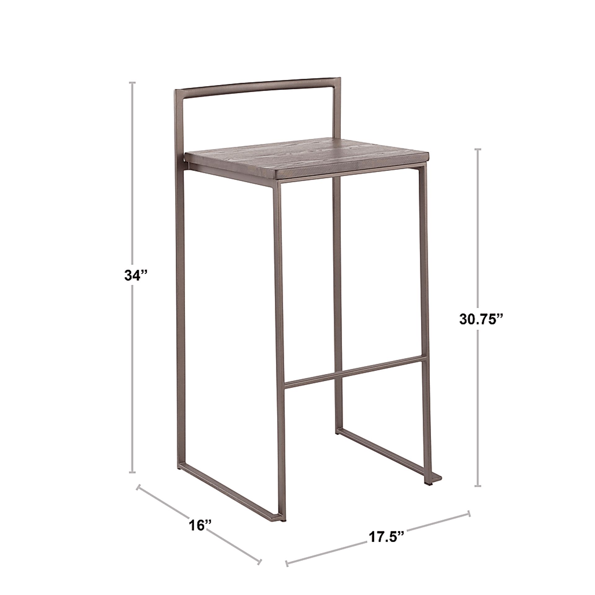 Barda Espresso Barstool Set of 2 - Image 8