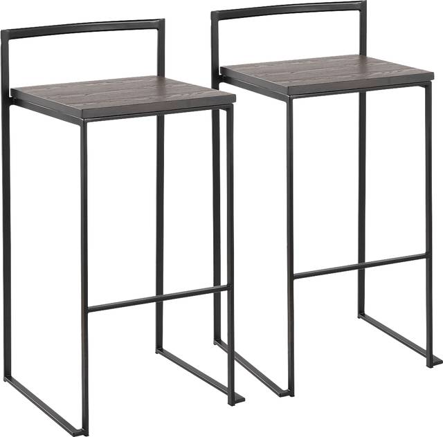 Barda Espresso Barstool Set of 2 - Thumbnail - Image 1