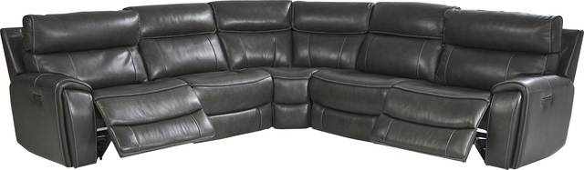 Bardella Dark Gray Leather 5 Pc Dual Power Reclining Sectional - Thumbnail - Image 3