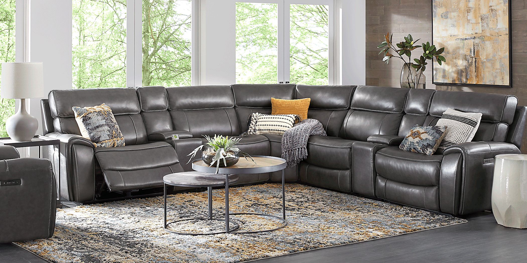 Living room best sale sectionals with recliners