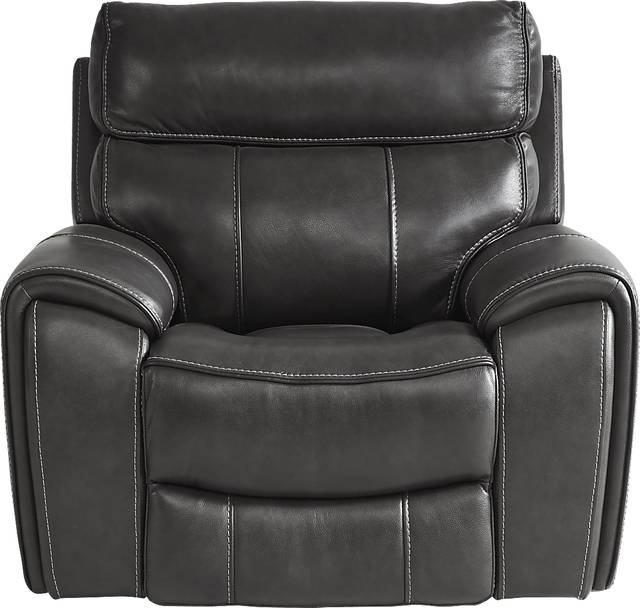 Bardella Dark Gray Leather Glider Recliner - Thumbnail - Image 3