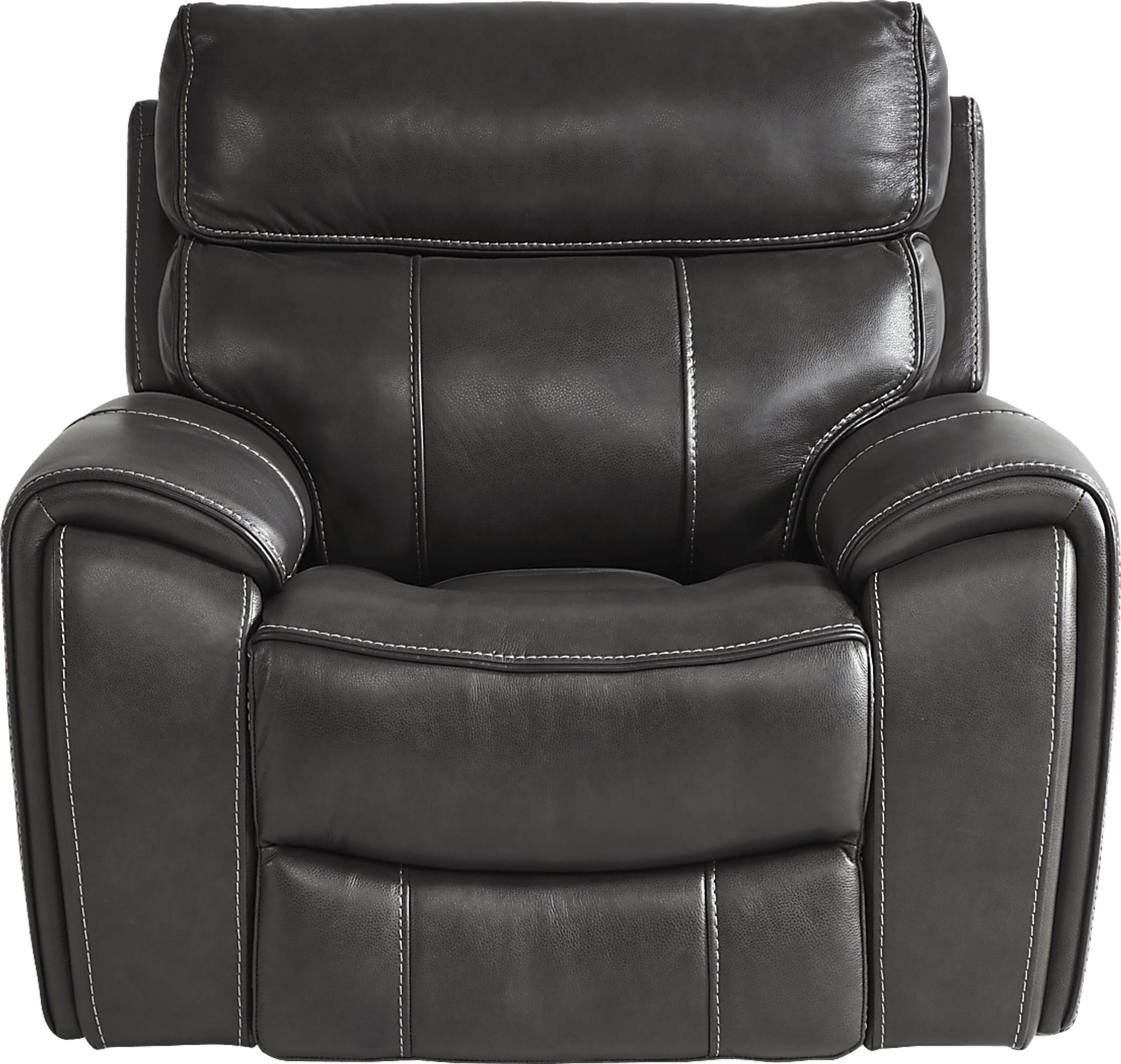 Bardella Dark Gray Leather Glider Recliner - Image 3