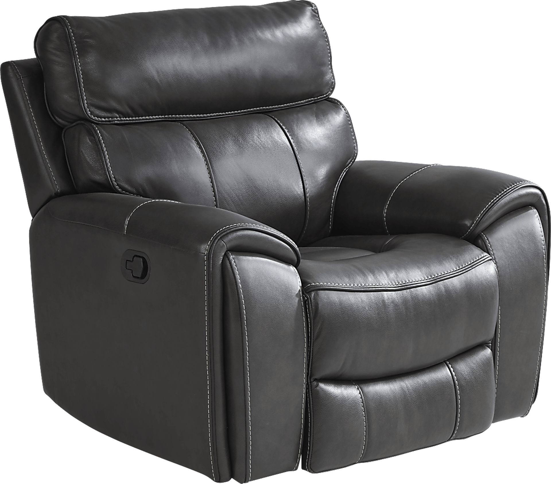 Bardella Dark Gray Leather Glider Recliner - Image 1