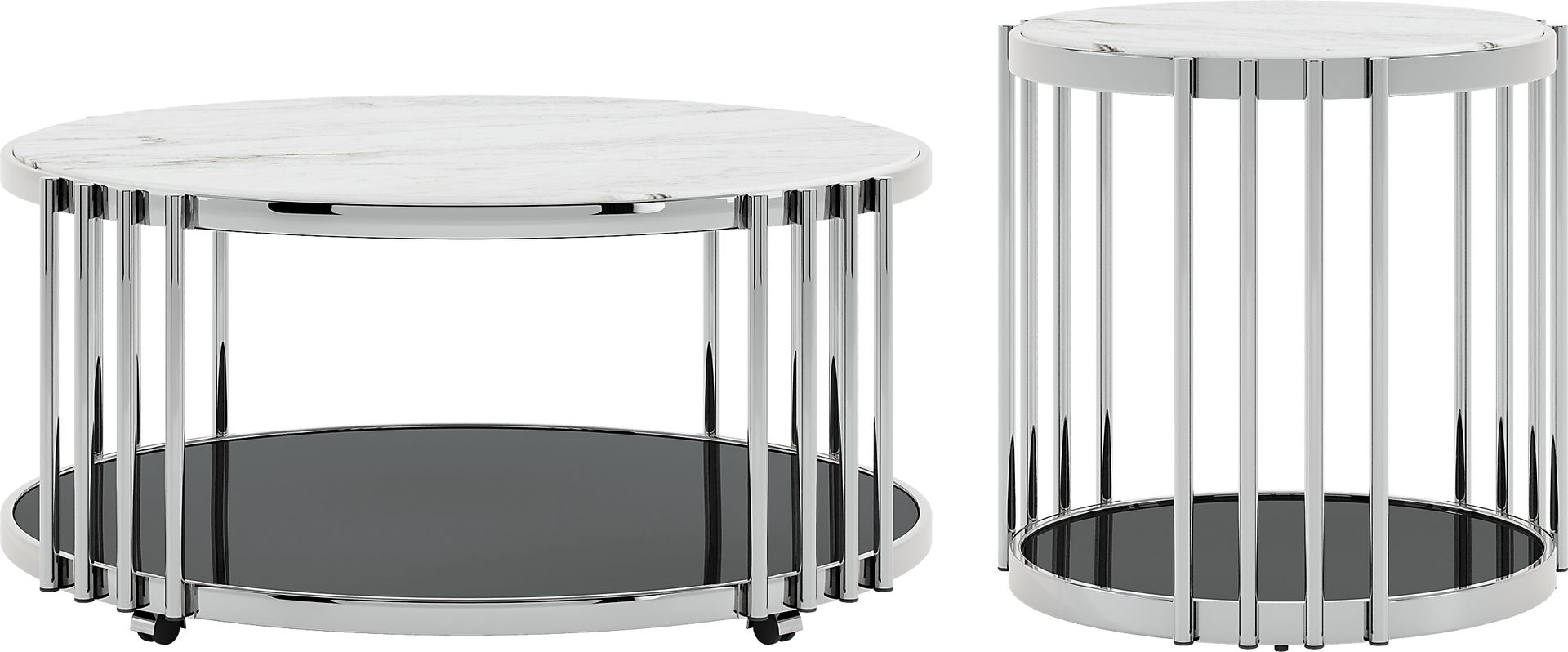 Bardiglio Silver 2 pc Occasional Table Set - Image 1