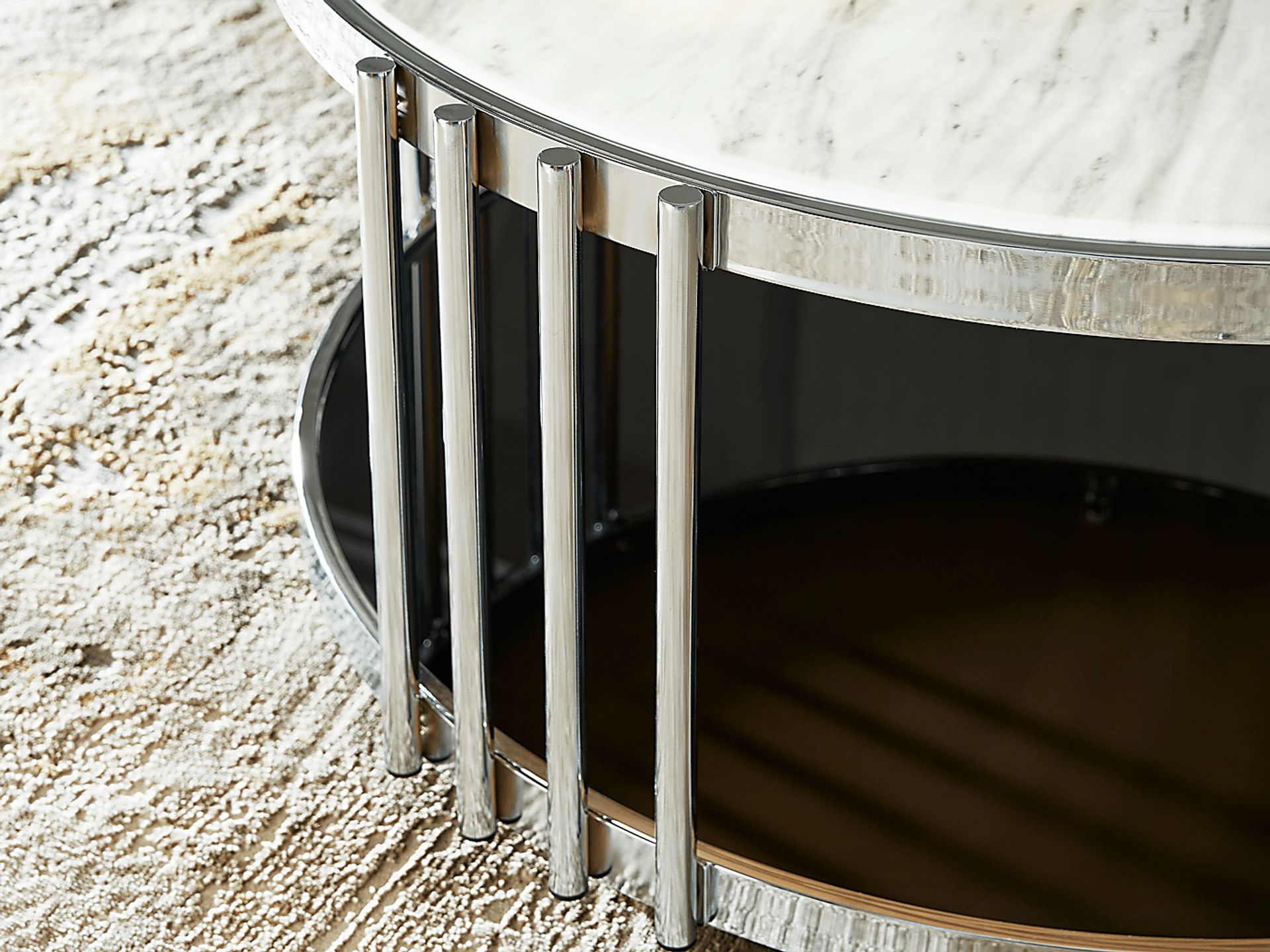 Bardiglio Silver 3 Pc Occasional Table Set - Image 3
