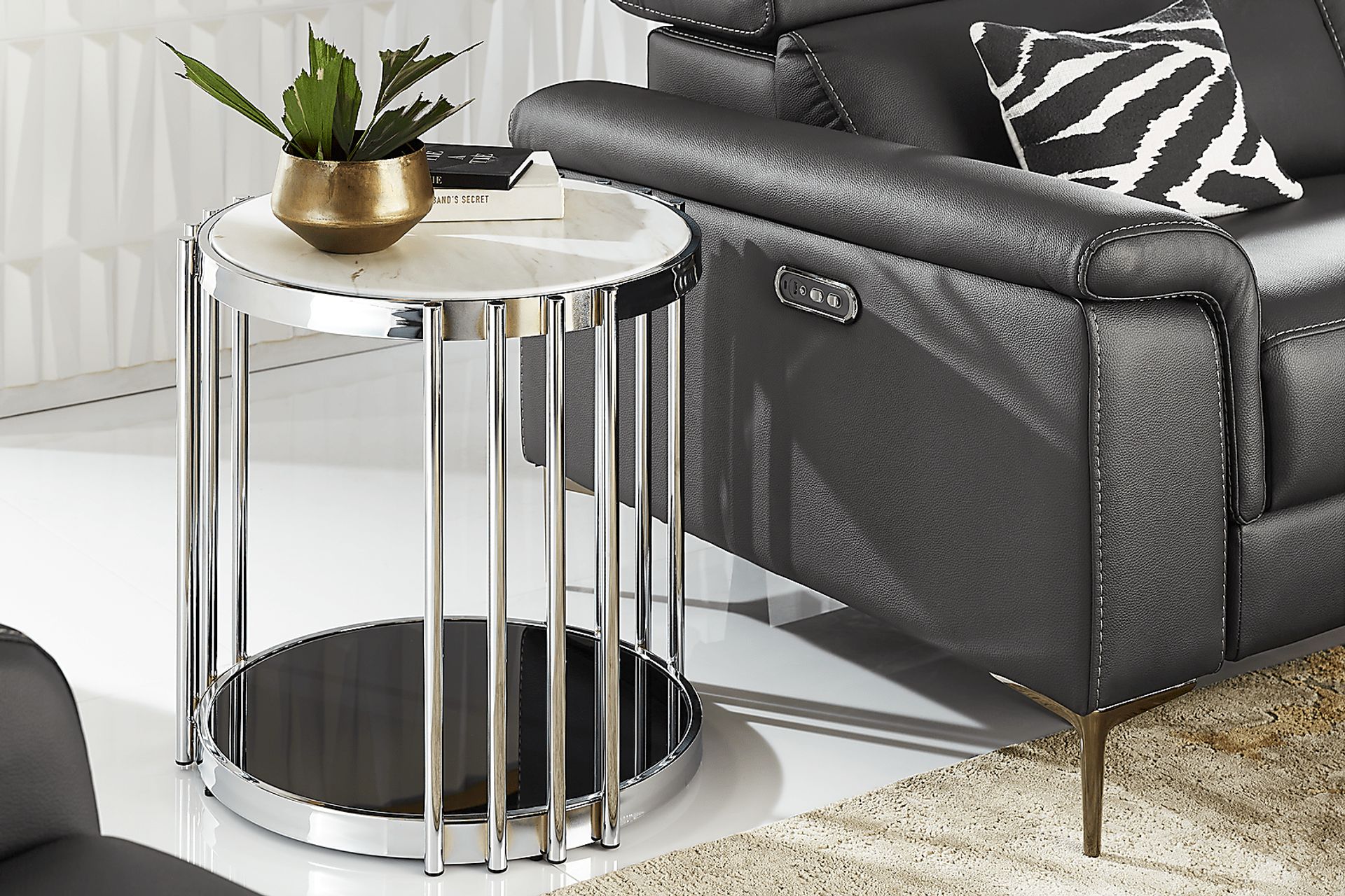 Bardiglio Silver 3 Pc Occasional Table Set - Image 5