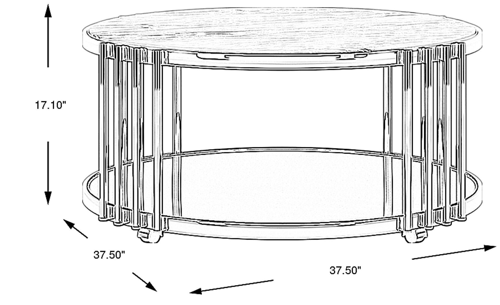 Dimension Image. Please refer to the Dimension Tab on this page for dimension details.