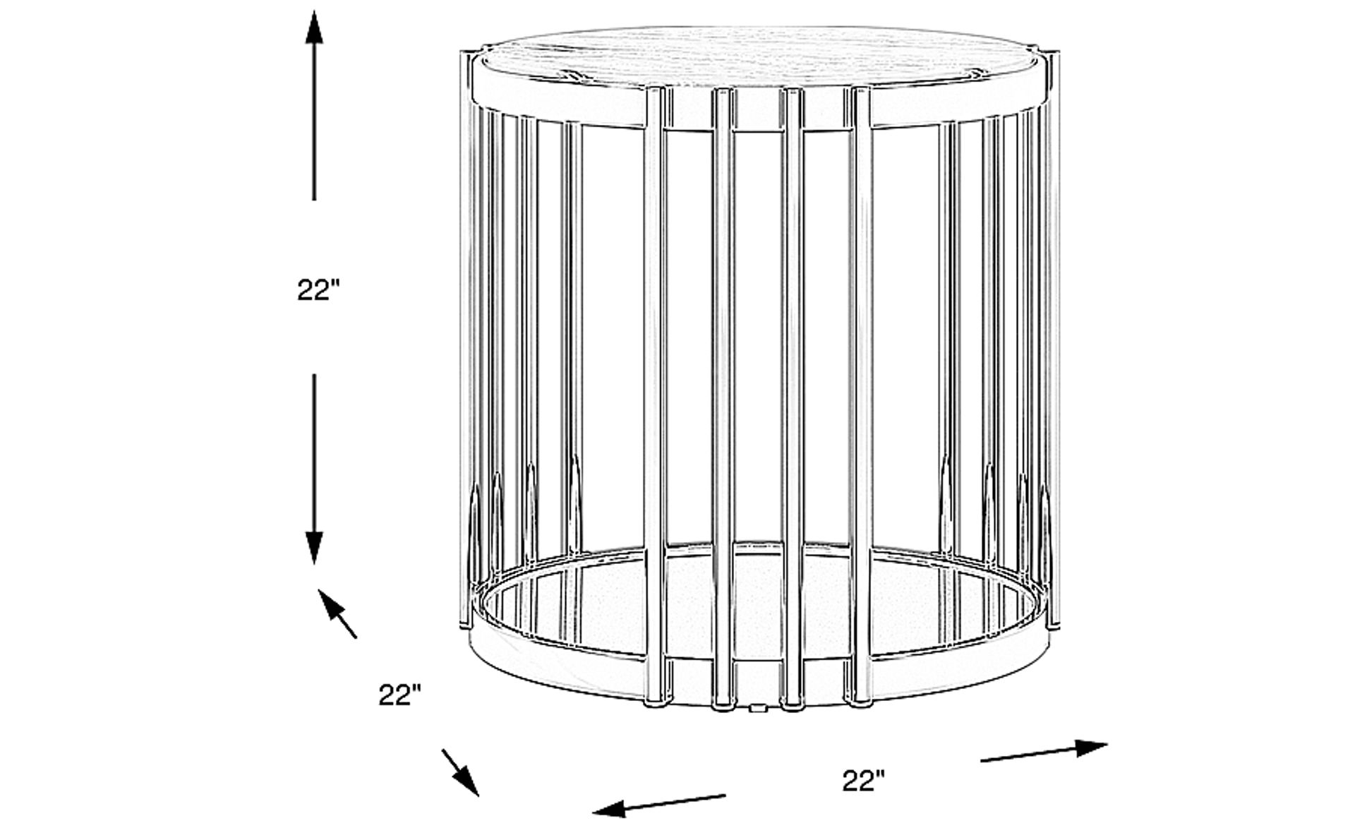Dimension Image. Please refer to the Dimension Tab on this page for dimension details.
