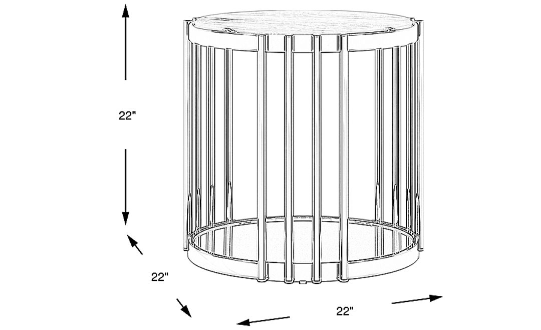 Bardiglio Silver End Table