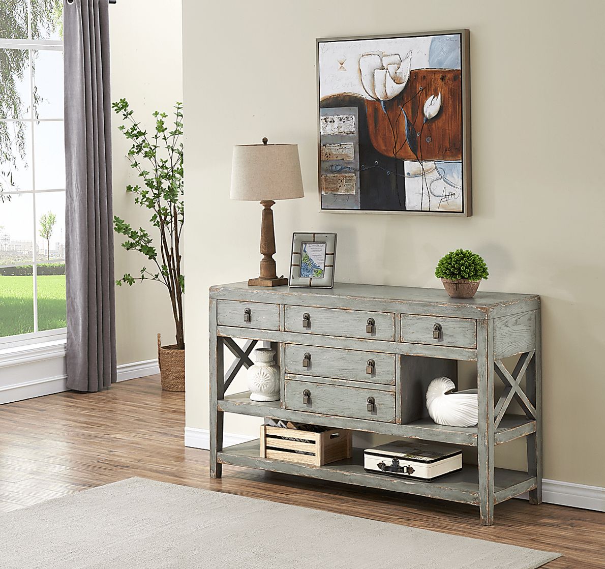 Bardswood Green Credenza - Rooms To Go