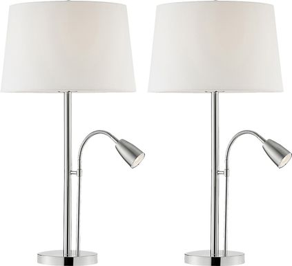 Bargello Farm Nickel Lamp, Set of 2