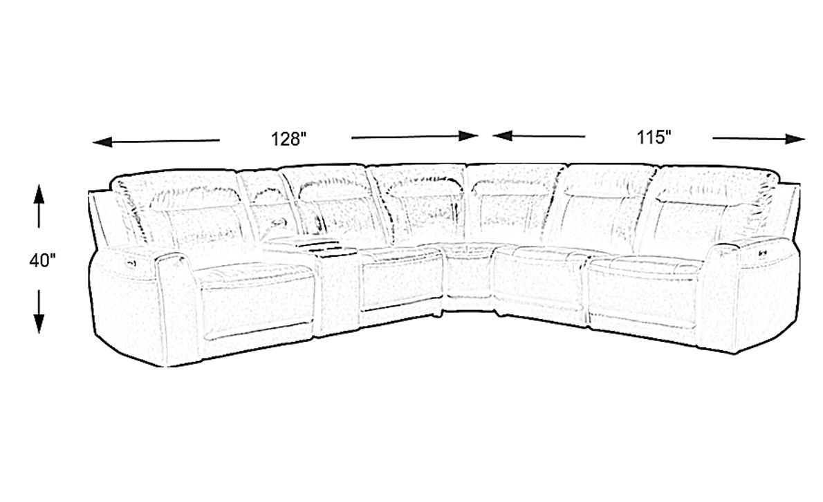 Bargotti Charcoal Leather 6 Pc Dual Power Reclining Sectional Rooms To Go