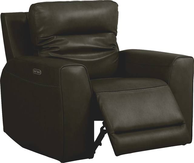 Bargotti Charcoal Leather Dual Power Recliner - Thumbnail - Image 2