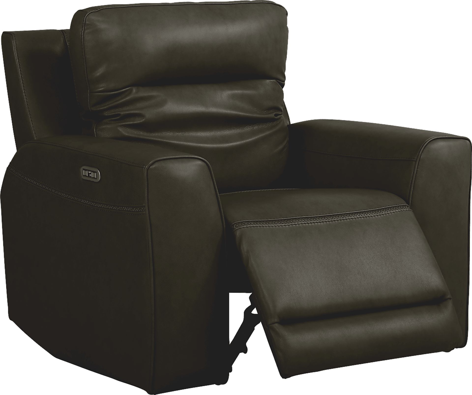 Bargotti Charcoal Leather Dual Power Recliner - Image 2