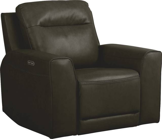 Bargotti Charcoal Leather Dual Power Recliner - Thumbnail - Image 1
