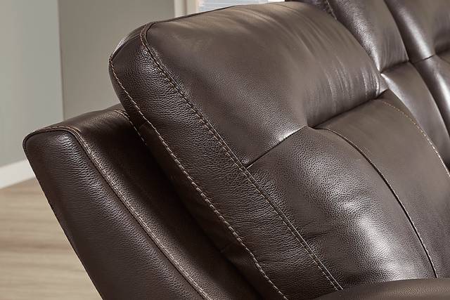 Bargotti Coffee Leather 5 Pc Dual Power Reclining Sectional - Thumbnail - Image 3