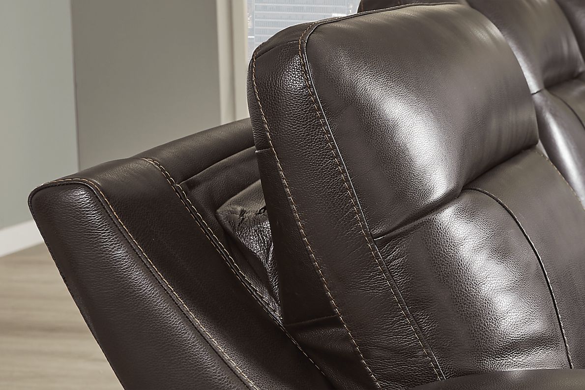 Bargotti Coffee Leather 5 Pc Dual Power Reclining Sectional Rooms To Go