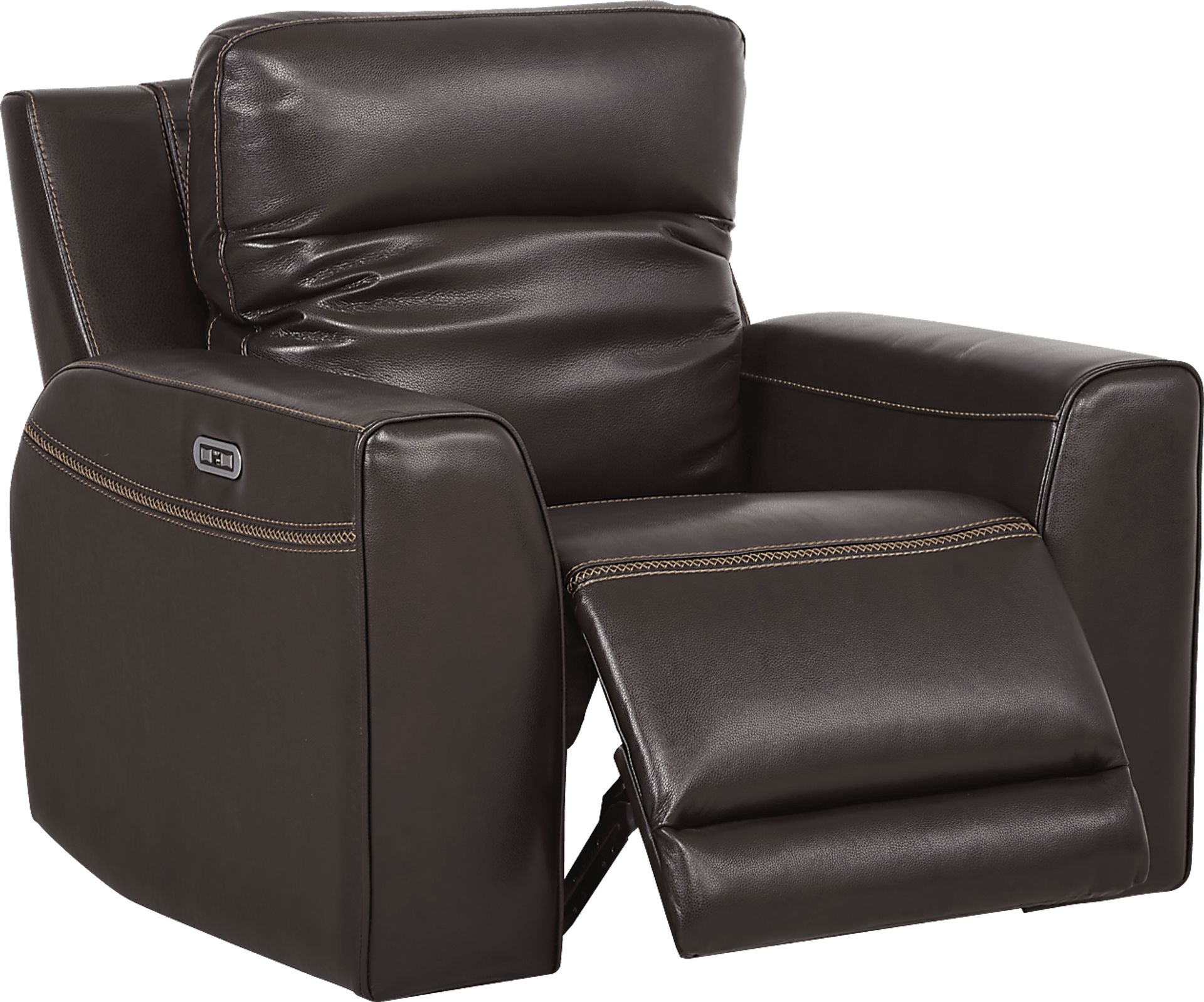 Bargotti Coffee Leather Dual Power Recliner - Image 2