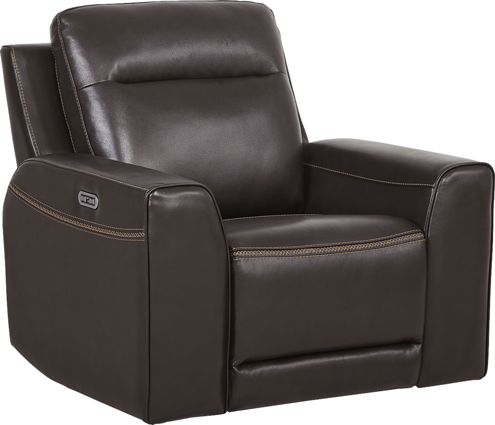 Bargotti Coffee Leather Dual Power Recliner - Image 1