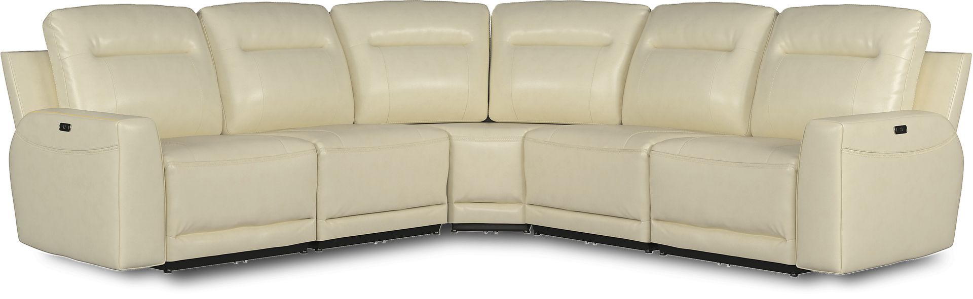 Bargotti Ice Leather 5 Pc Dual Power Reclining Sectional - Image 1