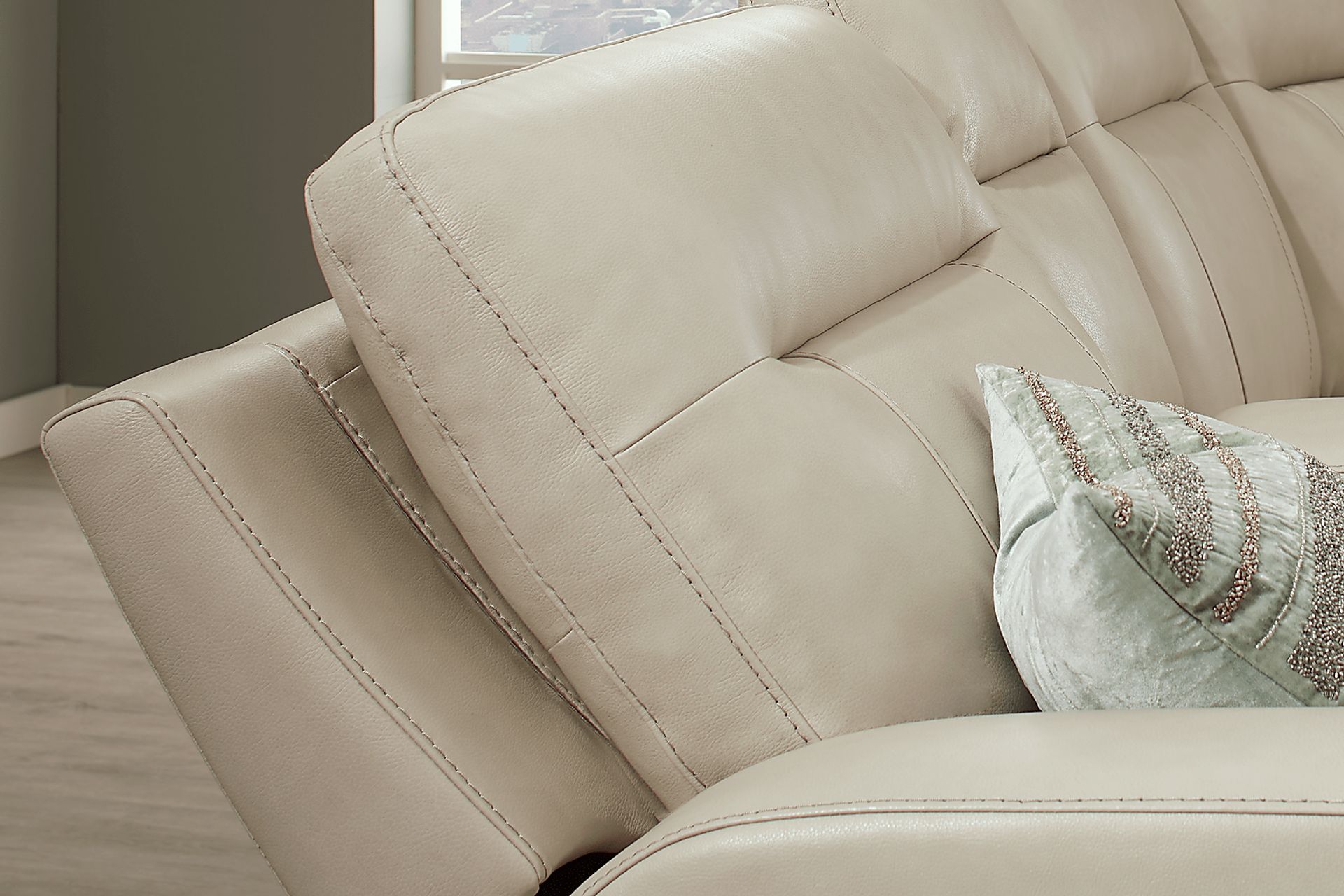 Bargotti Ice Leather 6 Pc Dual Power Reclining Sectional - Image 7