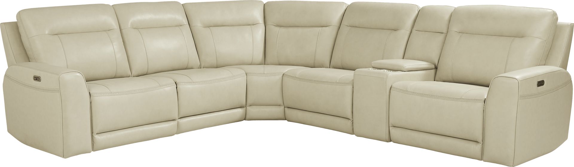 Bargotti Ice Leather 6 Pc Dual Power Reclining Sectional - Image 1