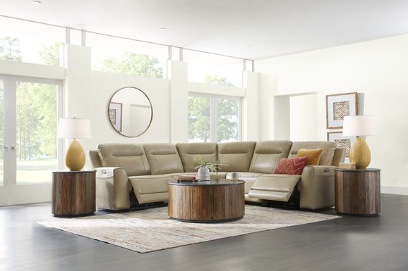 Bargotti Leather 5 Pc Power Reclining Sectional