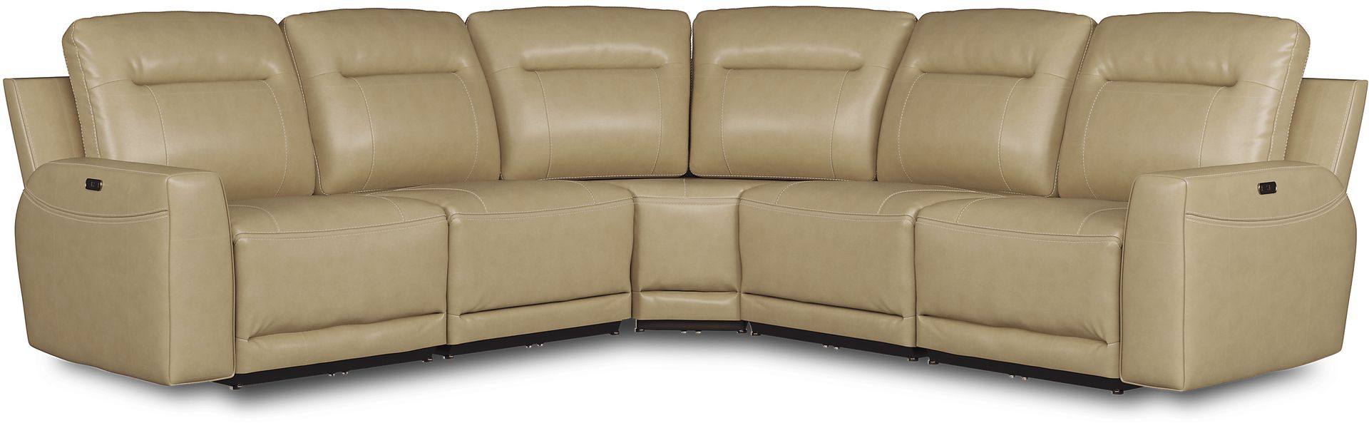 Bargotti Stone Leather 8 Pc Dual Power Reclining Sectional Living Room - Image 2