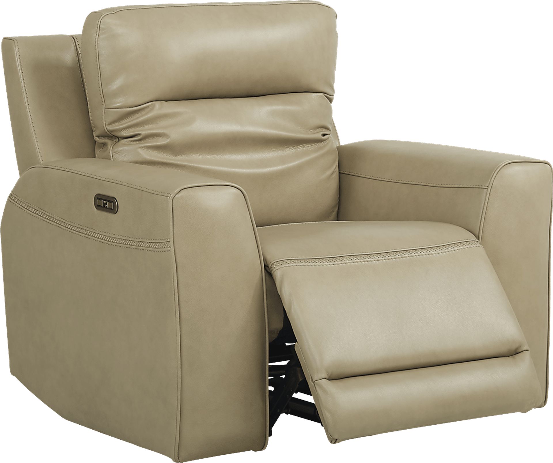 Bargotti Stone Leather Dual Power Recliner - Image 2