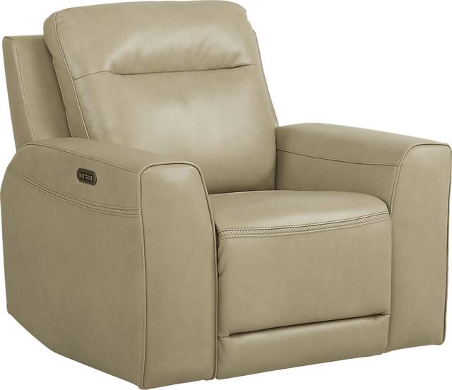 Bargotti Stone Leather Dual Power Recliner - Thumbnail - Image 1