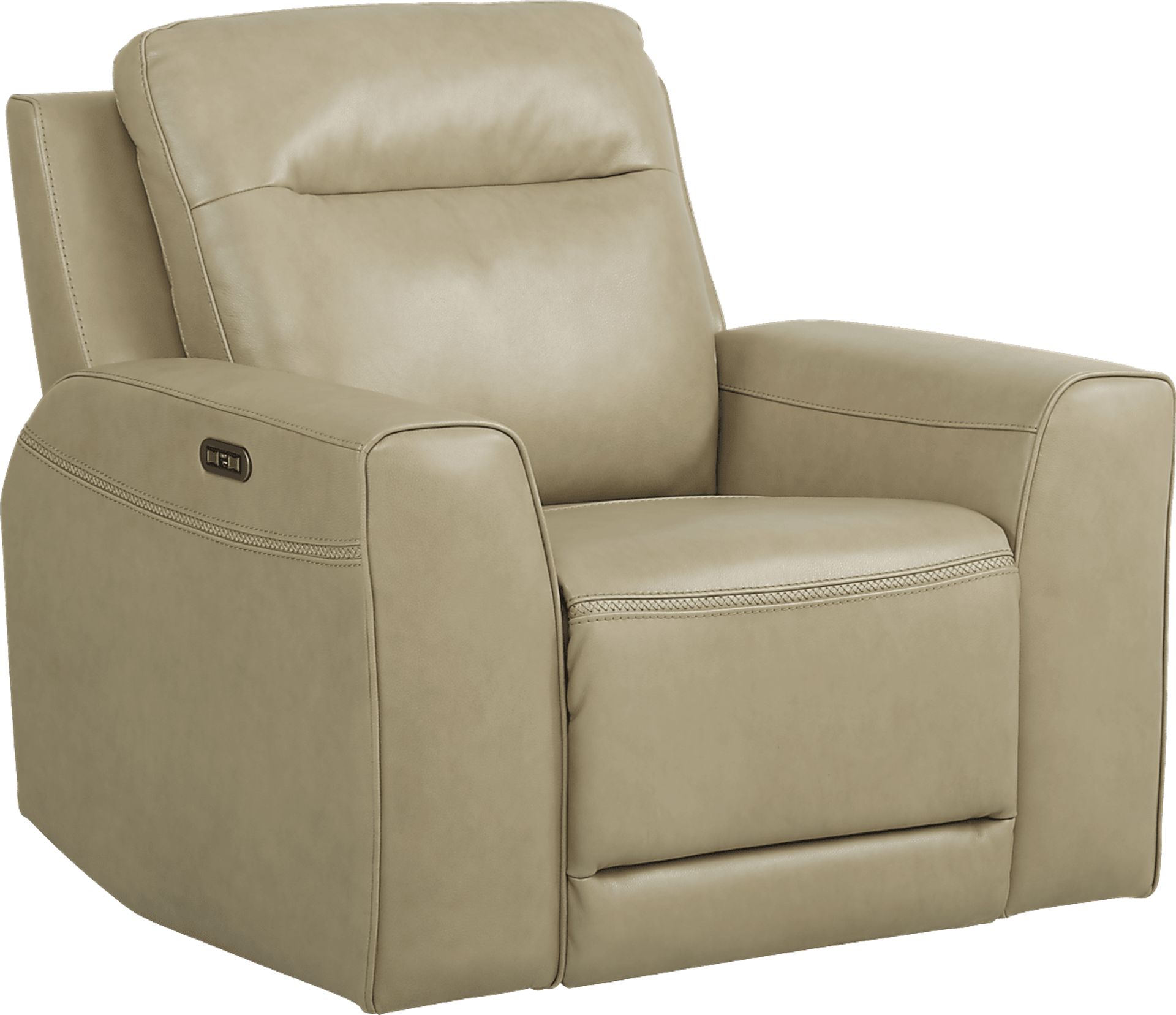 Bargotti Stone Leather Dual Power Recliner - Image 1