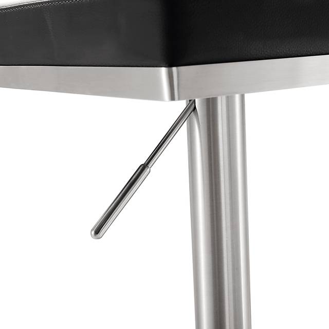 Bari Black Adjustable Swivel Barstool - Thumbnail - Image 2