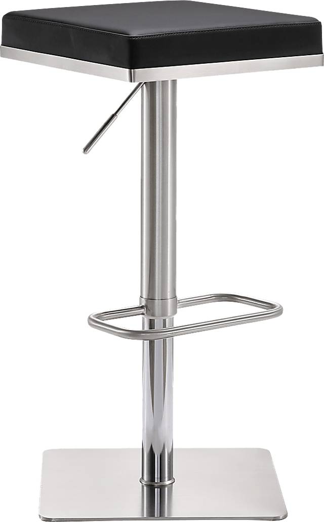 Bari Black Adjustable Swivel Barstool - Thumbnail - Image 1