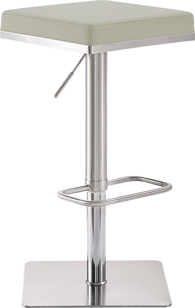 Bari Light Gray Adjustable Swivel Barstool - Thumbnail - Image 1