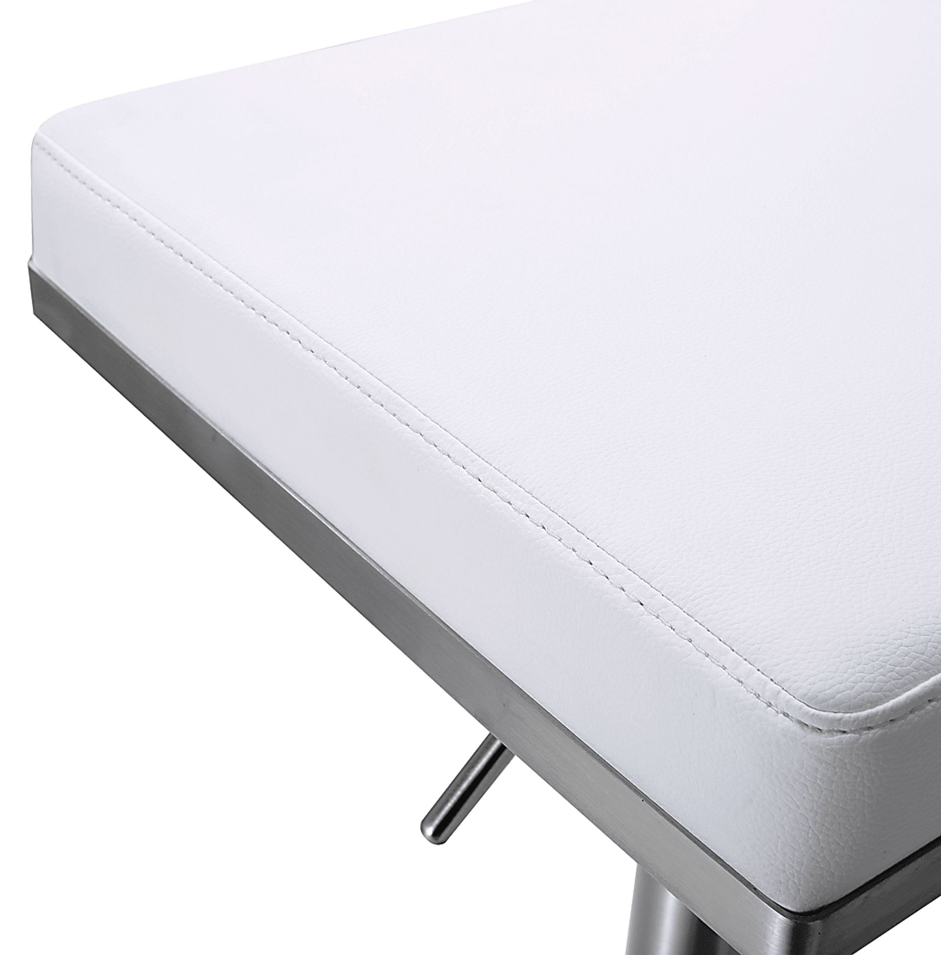 Bari White Adjustable Swivel Barstool - Image 2
