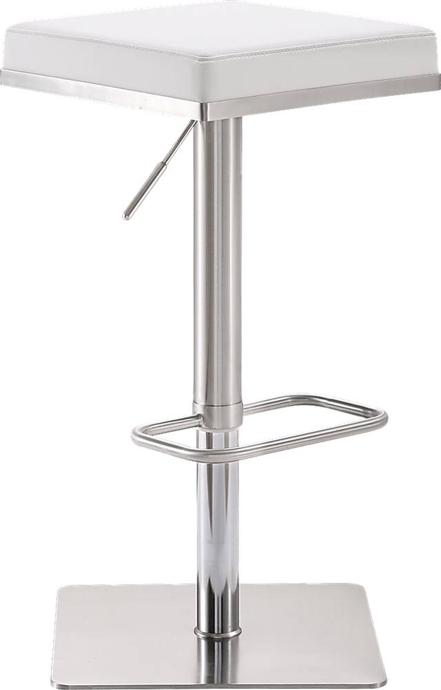Bari White Adjustable Swivel Barstool - Thumbnail - Image 1