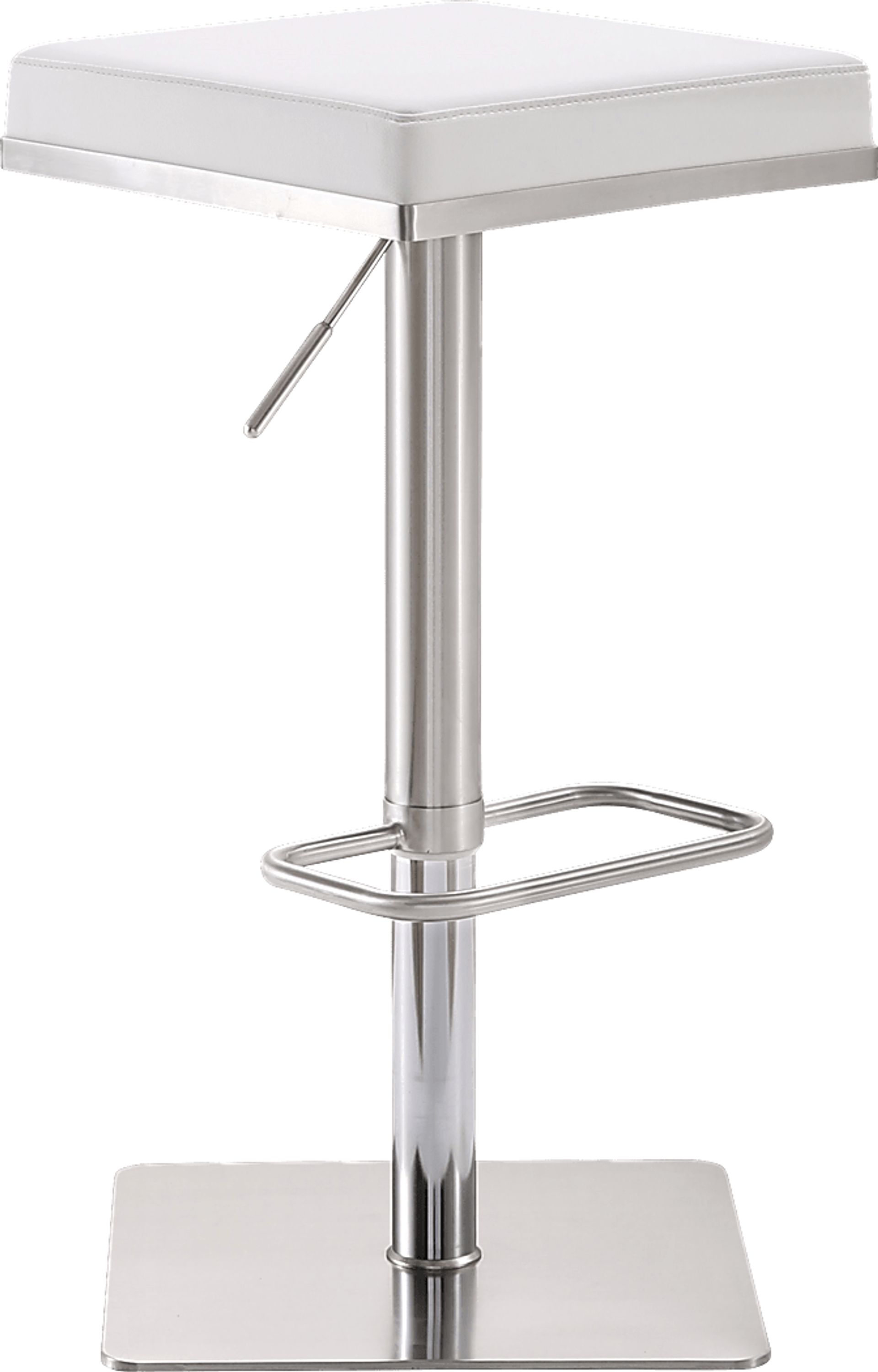 Bari White Adjustable Swivel Barstool - Image 1