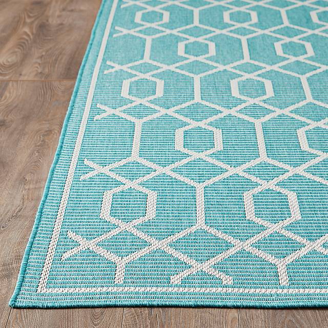 Barika Teal 5'3 x 7' Indoor/Outdoor Rug - Thumbnail - Image 11