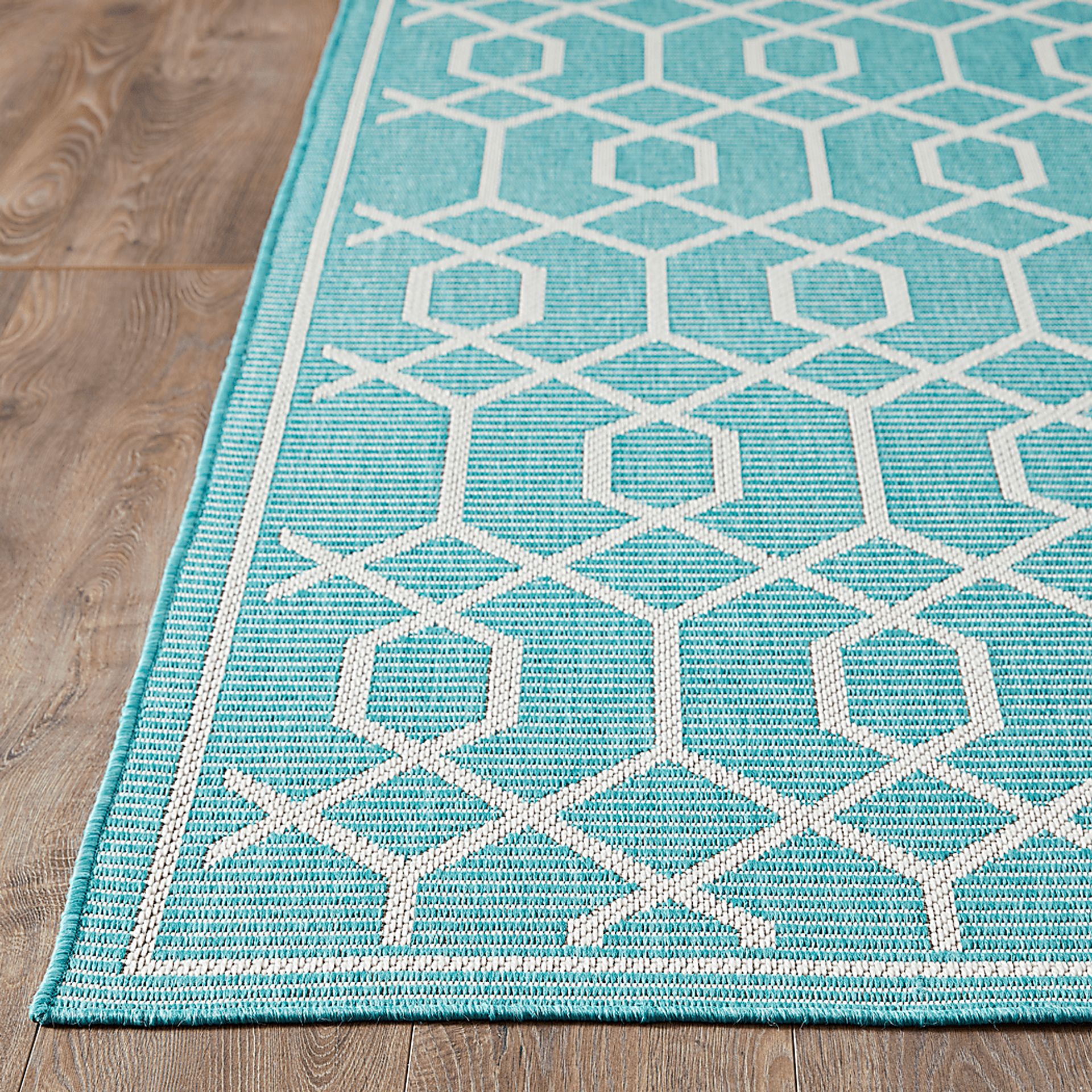 Barika Teal 5'3 x 7' Indoor/Outdoor Rug - Image 11