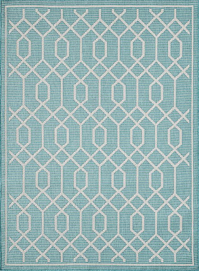 Barika Teal 5'3 x 7' Indoor/Outdoor Rug - Thumbnail - Image 12