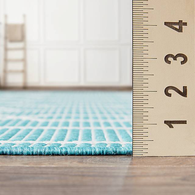 Barika Teal 5'3 x 7' Indoor/Outdoor Rug - Thumbnail - Image 5