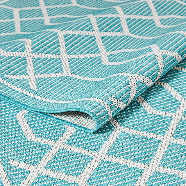 Barika Teal 5'3 x 7' Indoor/Outdoor Rug - Thumbnail - Image 7