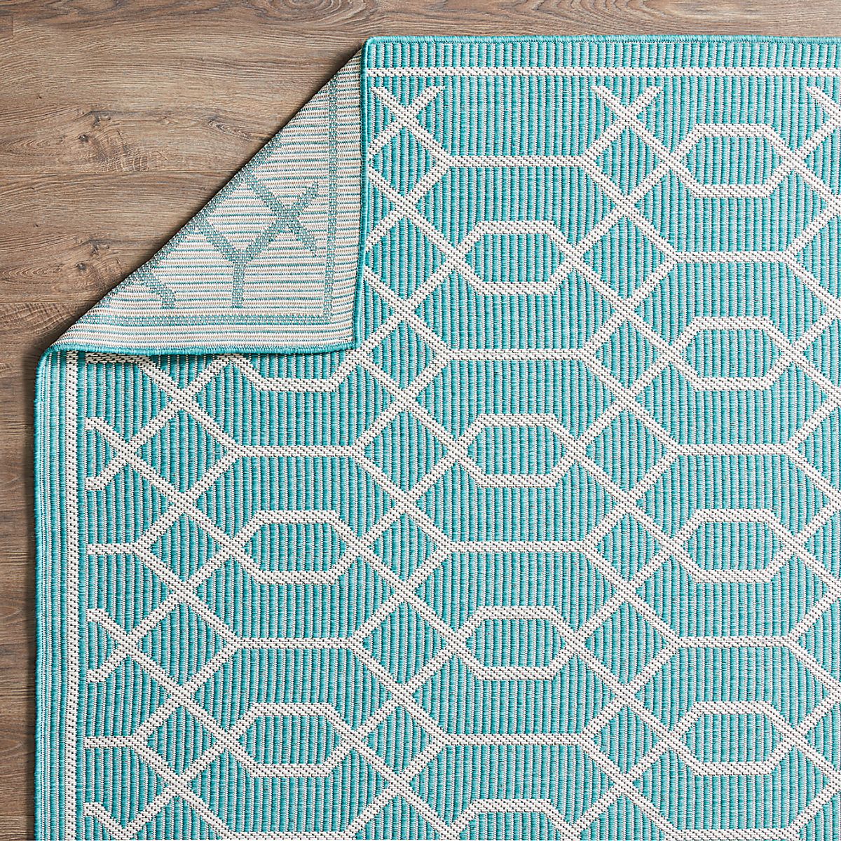 Barika Teal Blue,Green Outdoor Rugs | Rooms to Go