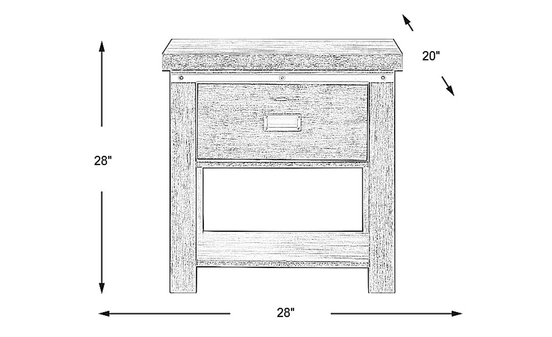 Barinas Gray Nightstand