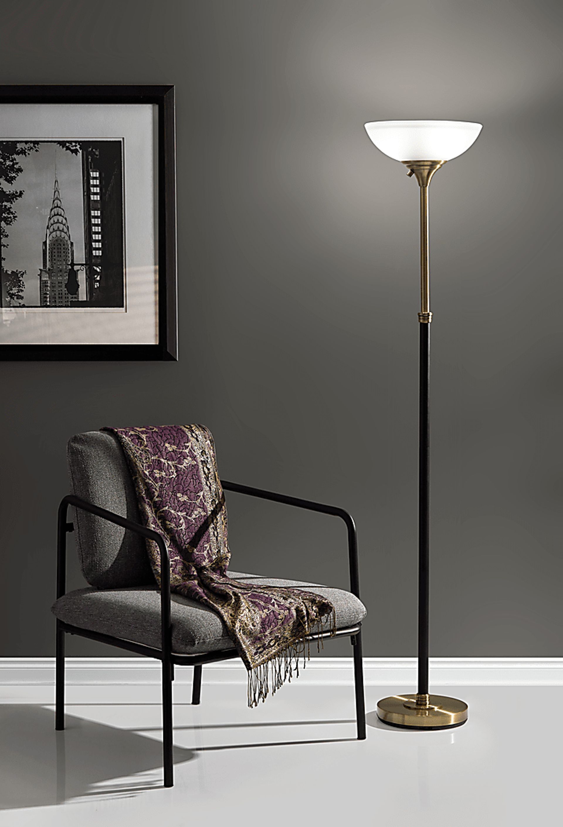 Baring Brass Torchiere - Image 3