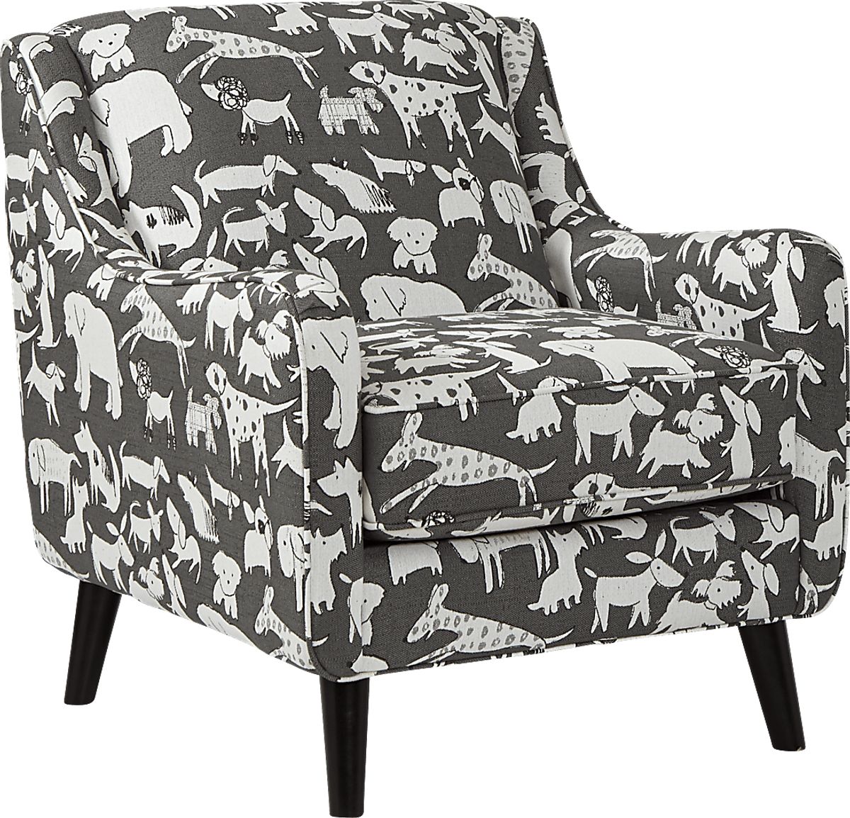 Barkley Heights Gray Polyester Fabric Patterned Accent Chair