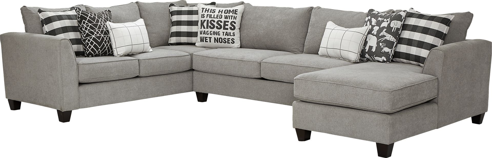 Barkley Heights Gray 3 Pc Gel Foam Sleeper Sectional - Image 1